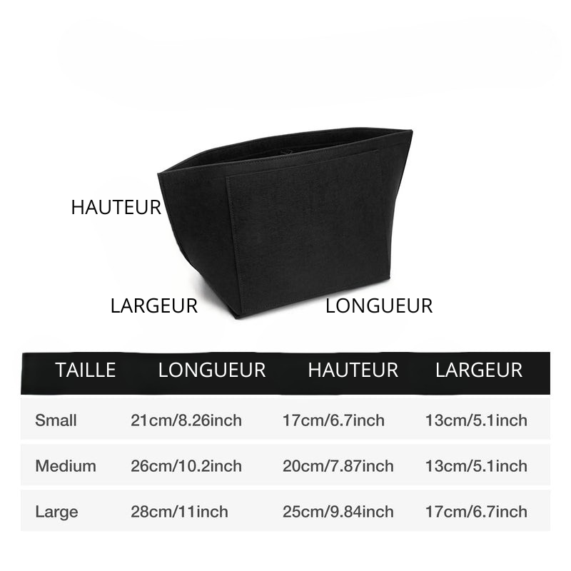 Insert Organisateur en Feutre pour Sac à Main – Compatible Longchamp