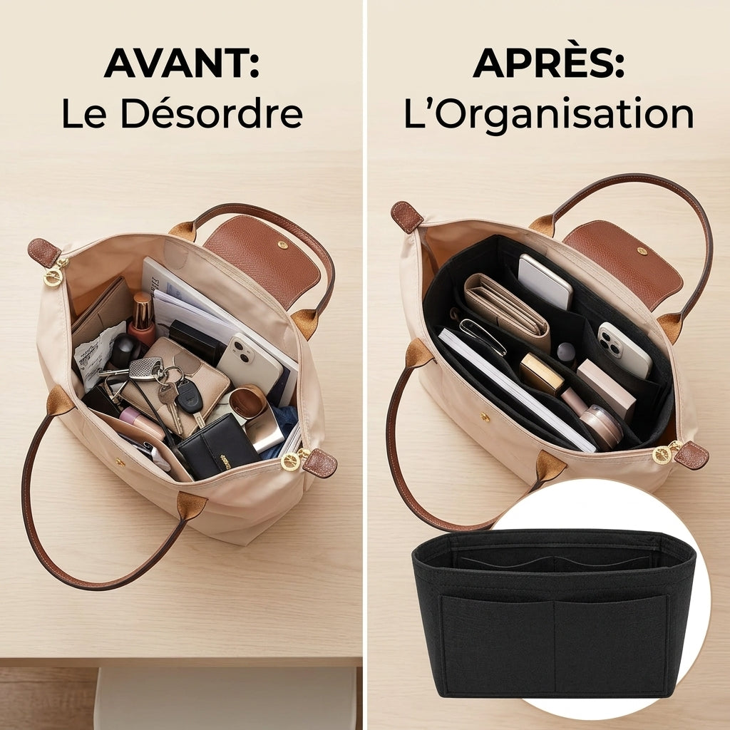 Insert Organisateur en Feutre pour Sac à Main – Compatible Longchamp
