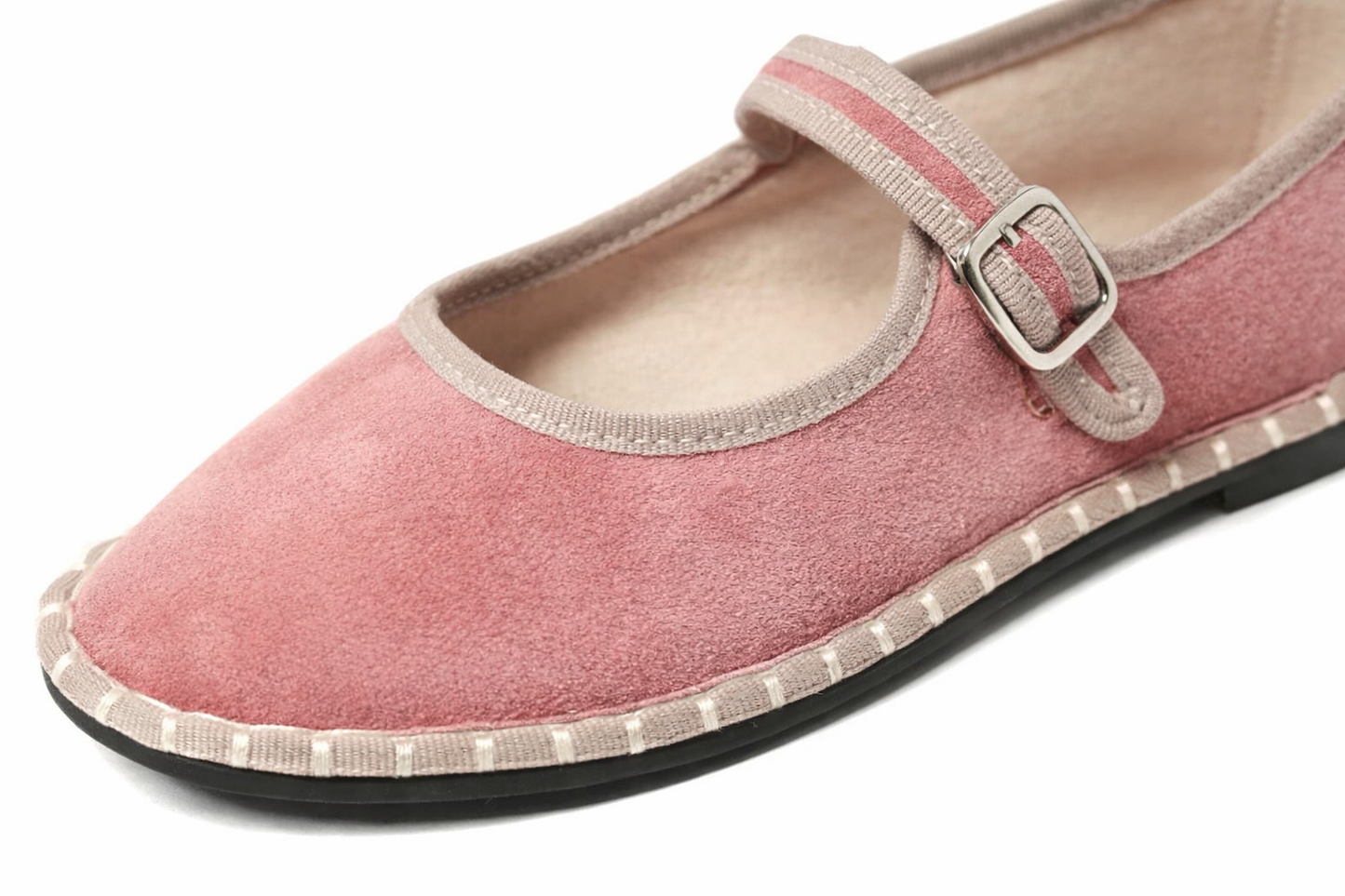 Chaussures Mary Jane en Velours Vintage pour Femme – Ballerines à Bout Rond Cousues Main – Design Élégant à Semelle Imprimé Floral