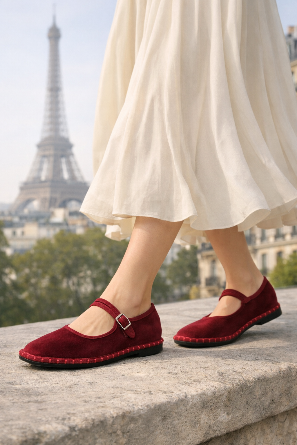 Chaussures Mary Jane en Velours Vintage pour Femme – Ballerines à Bout Rond Cousues Main – Design Élégant à Semelle Imprimé Floral