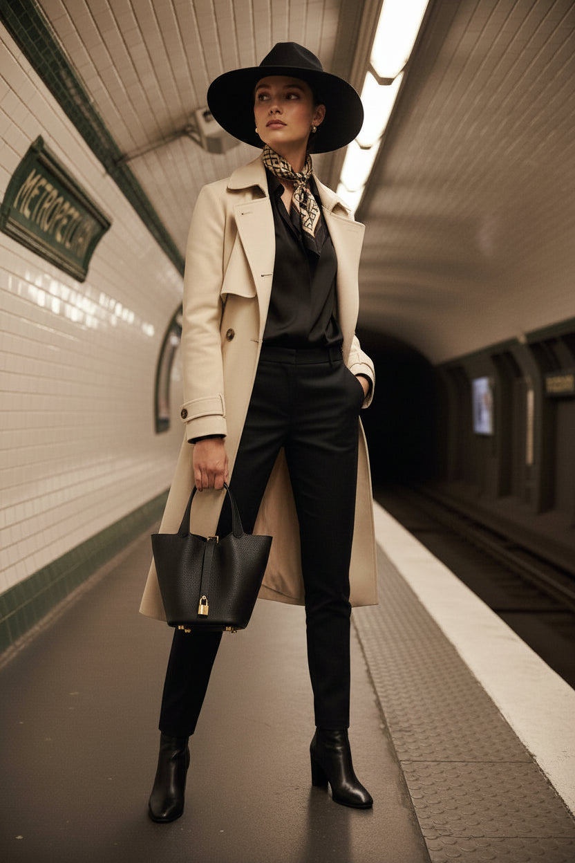 Sac à Main Femme Seau en Cuir Véritable – Tote Bag Luxe Grande et Petite Taille