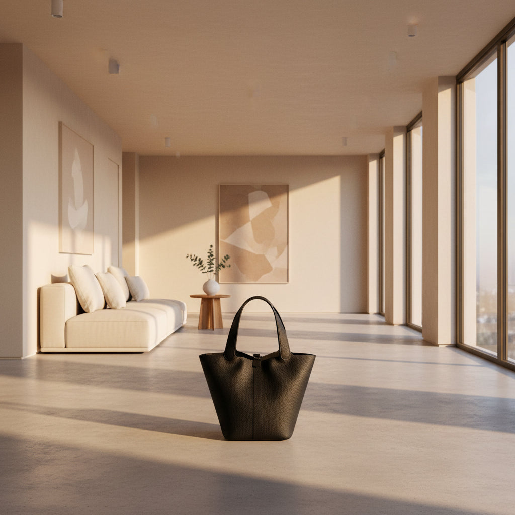 Sac à Main Femme Seau en Cuir Véritable – Tote Bag Luxe Grande et Petite Taille
