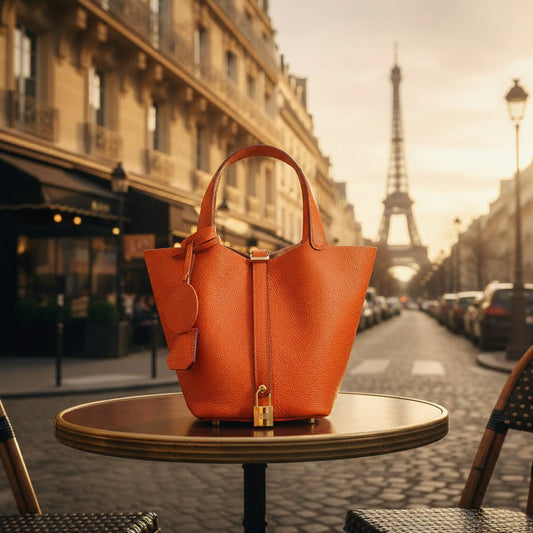 Sac à Main Femme Seau en Cuir Véritable – Tote Bag Luxe Grande et Petite Taille