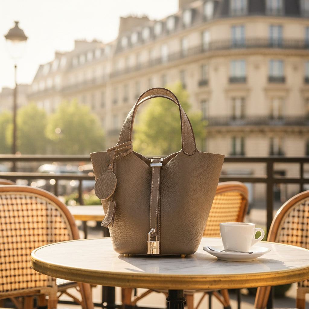 Sac à Main Femme Seau en Cuir Véritable – Tote Bag Luxe Grande et Petite Taille